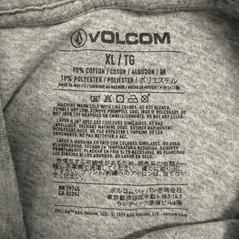Volcom Mens Graphic T-Shirt XL Heather Gray Blue Boxed Stone Logo Short Sleeve - Picture 3 of 5